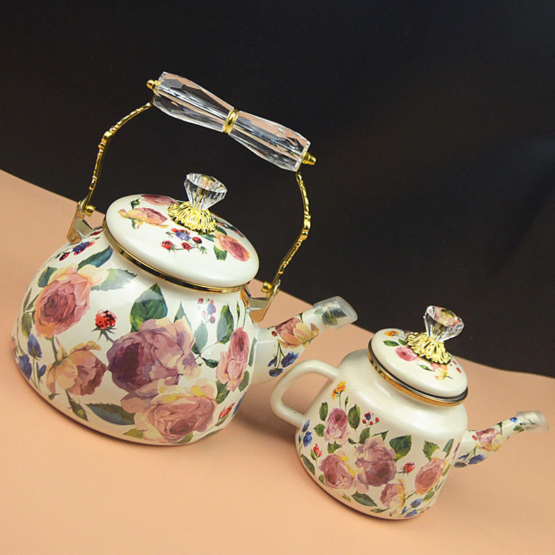 Vintage yağlıboya gül emaye su - Vintage Coffee Equipment incelemesi ve fiyatı