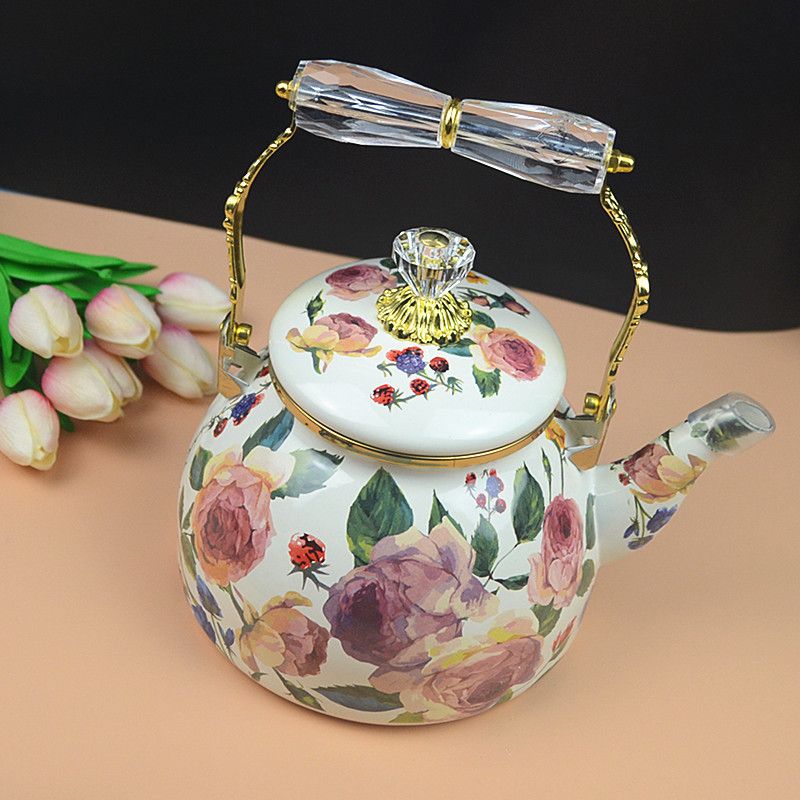 Vintage yağlıboya gül emaye su - Vintage Coffee Equipment incelemesi ve fiyatı
