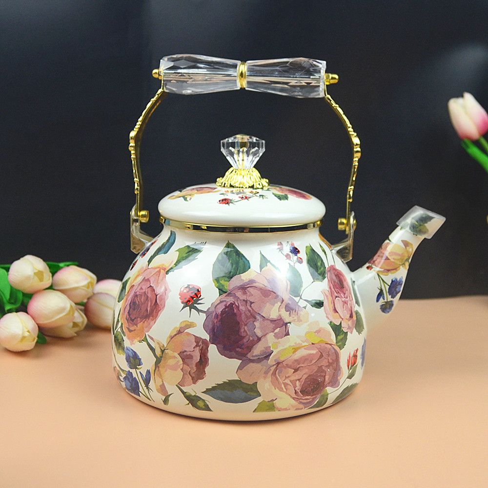 Vintage yağlıboya gül emaye su - Vintage Coffee Equipment incelemesi ve fiyatı